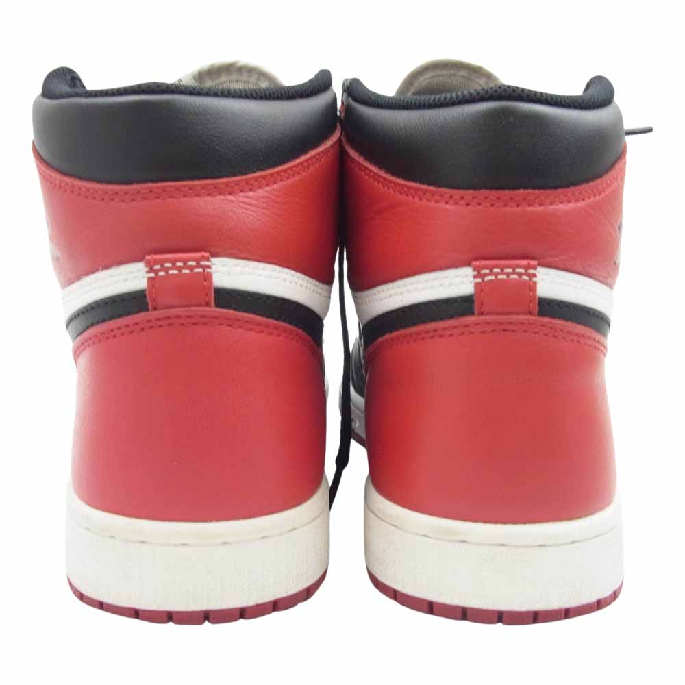 NIKE ナイキ 555088-125 フェイクバスターズ鑑定済 Air Jordan 1 Retro High OG Black Toe エアジョーダン 1 レトロ ハイ OG ブラック トゥ スニーカー ホワイト系 レッド系 ブラック系 27.5cm【中古】