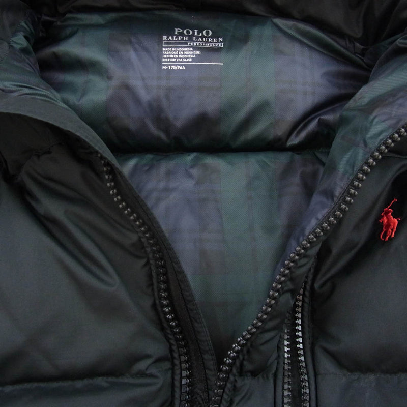 POLO RALPH LAUREN ポロ・ラルフローレン 710758733001 EL CAP DOWN JACKET ポニー刺繍 フード付き ダウン ジャケット ブラック系 M【中古】