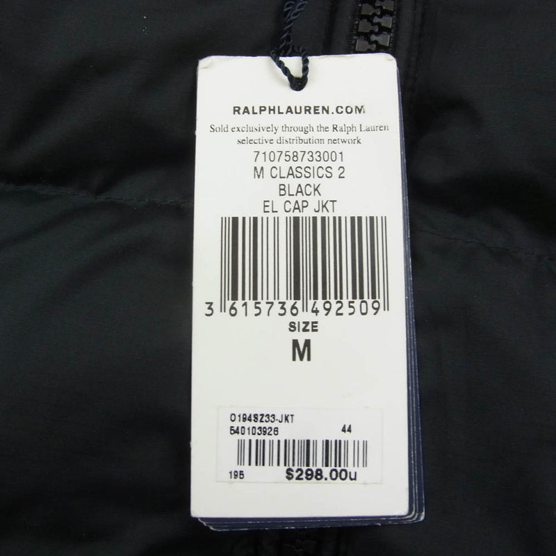 POLO RALPH LAUREN ポロ・ラルフローレン 710758733001 EL CAP DOWN JACKET ポニー刺繍 フード付き ダウン ジャケット ブラック系 M【中古】