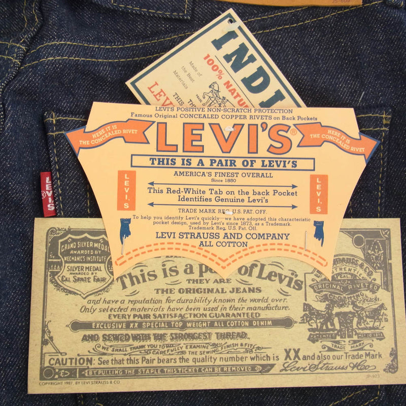 Levi's リーバイス 701SXX OR 1930年 モデル BIG E シンチバック インディゴ デニム パンツ 赤耳 日本製 箱付き インディゴブルー系 W28 L33【極上美品】【中古】