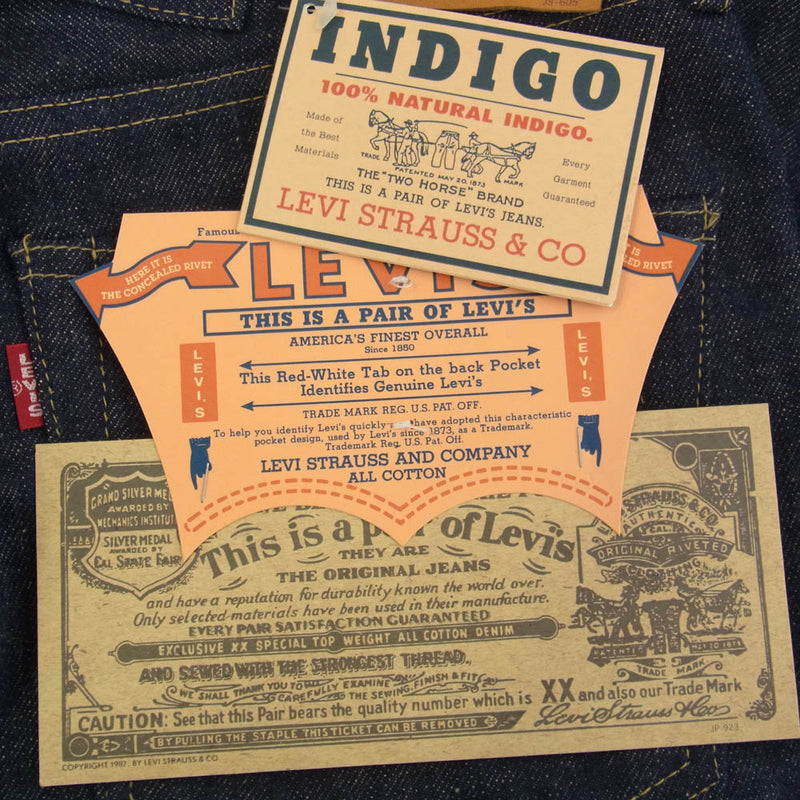 Levi's リーバイス 701SXX OR 1930年 モデル BIG E シンチバック インディゴ デニム パンツ 赤耳 日本製 箱付き インディゴブルー系 W30 L33【極上美品】【中古】