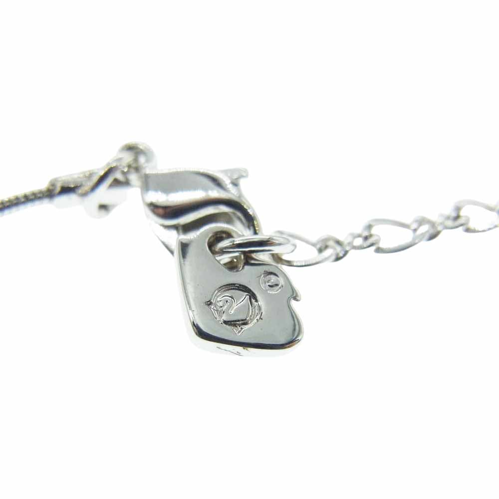 スワロフスキー ハートトップ ネックレス シルバー系 ホワイト系【中古】