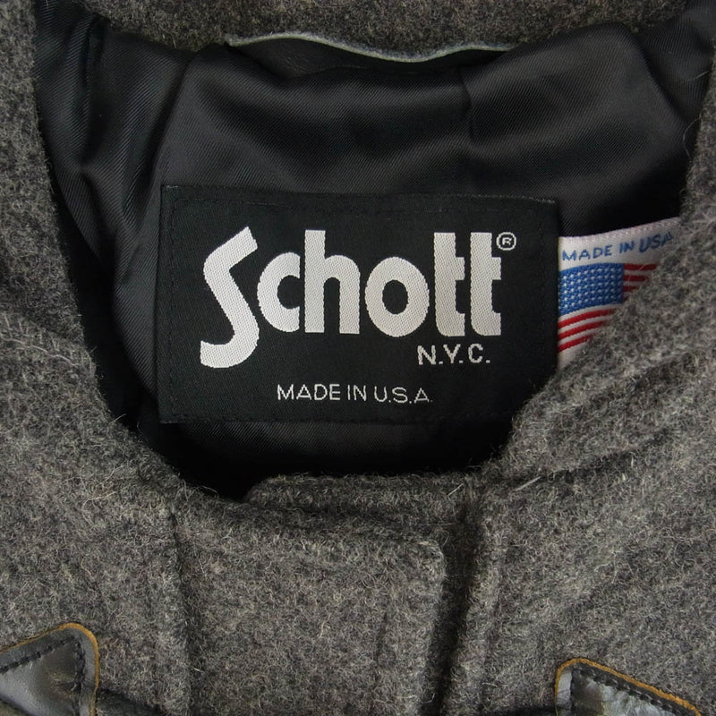 schott ショット USA製 メルトン ダッフルコート グレー系 40【中古】