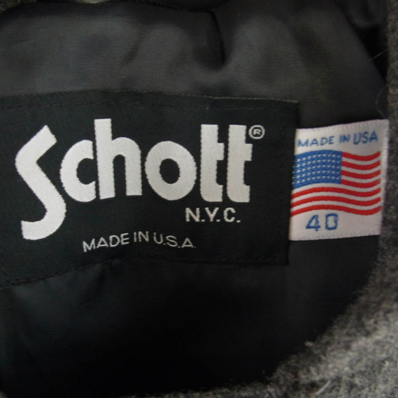 schott ショット USA製 メルトン ダッフルコート グレー系 40【中古】