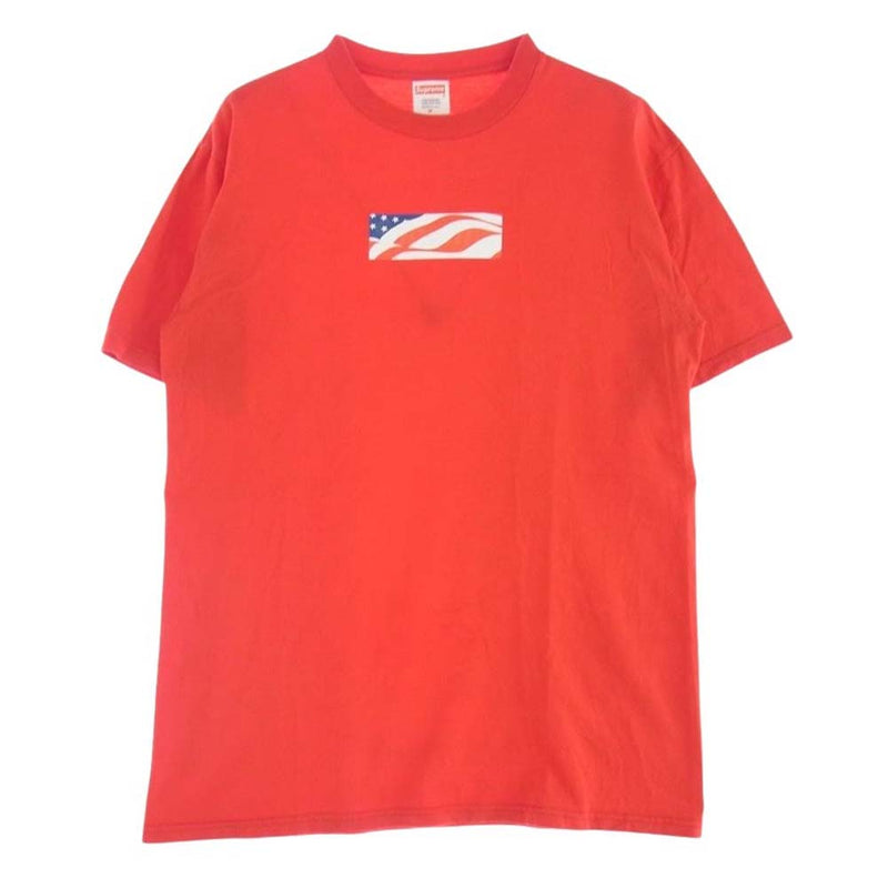 Supreme シュプリーム 01AW PATRIOT BOX LOGO TEE AMERICAN FLAG 半袖 Tシャツ カットソー レッド系 M【中古】