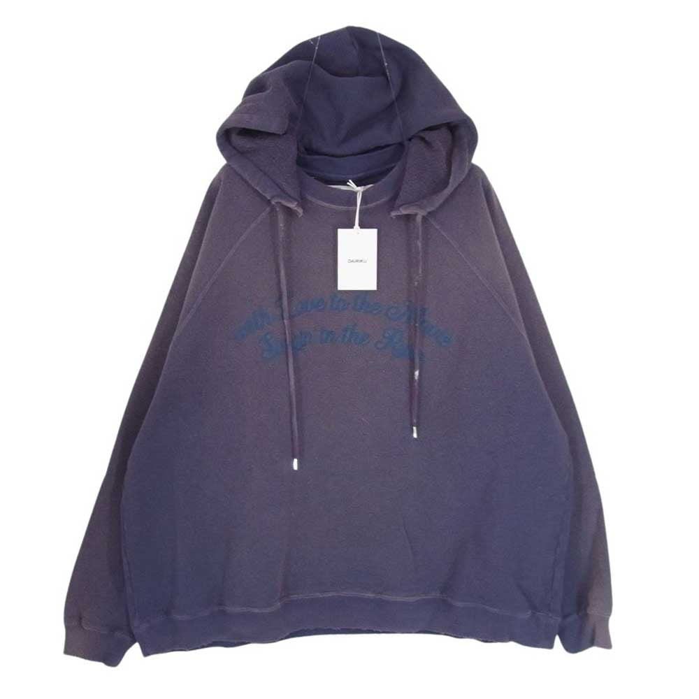 ダイリク 24SS C-12 MY HERO Sunburn Vintage Pullover Hodie ヴィンテージ加工 後付けフード サンバーン プルオーバー フーディ パーカー ネイビー系 M【極上美品】【中古】