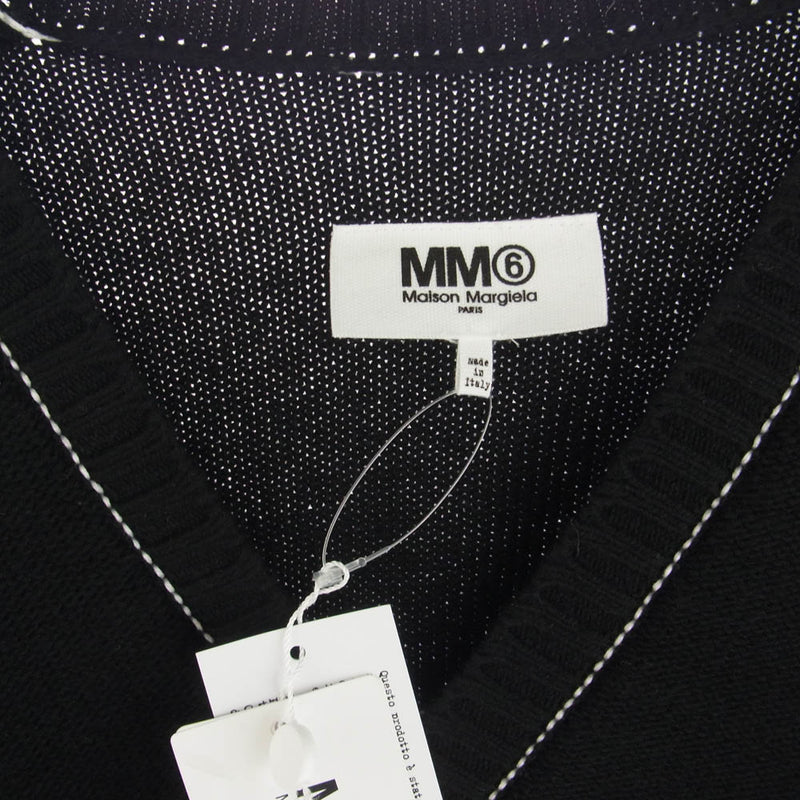 MAISON MARGIELA メゾンマルジェラ 22AW S62GP0075 MM6 エムエムシックス NUMBER PATCH ナンバーパッチ カーディガン ブラック系 S【美品】【中古】