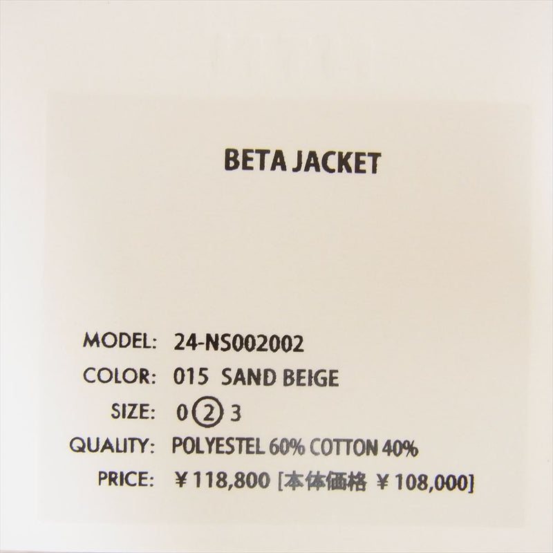 エヌティーエヌ 24SS 24-NS002002 BETA JACKET ベータ クロップド ショート フード ジャケット ベージュ系 2【中古】