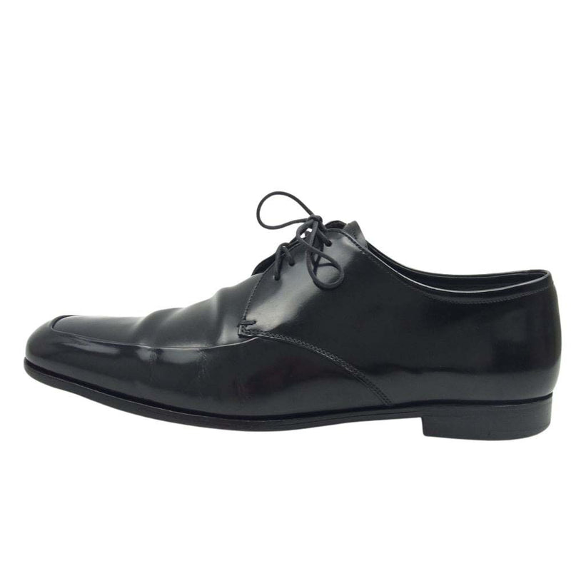 PRADA プラダ 1598 スクエアトゥ レザー シューズ ブラック系 6【中古】