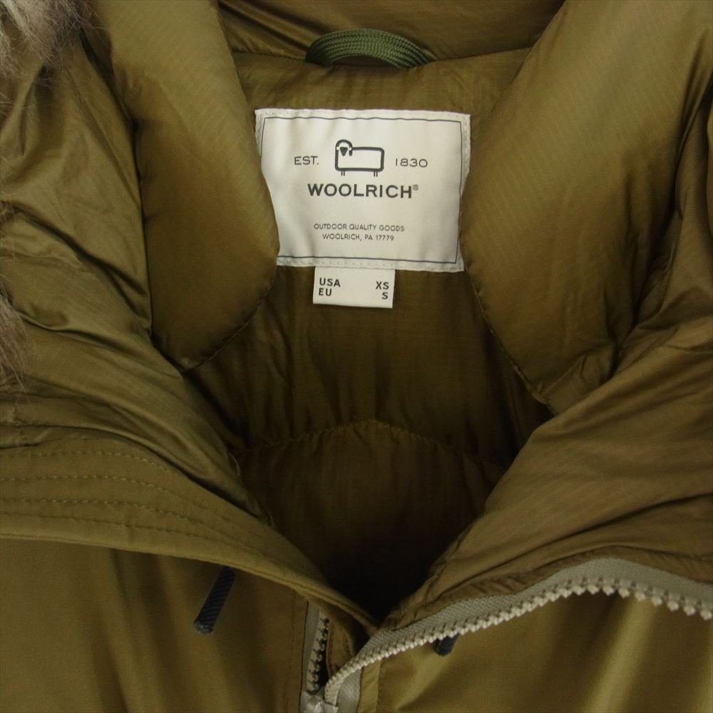WOOLRICH ウールリッチ WJOU0069 WP LIGHT DOWN MIDDLE PARKA ウォーター プルー フライト ダウン ミドル パーカ ジャケット カーキ系 XS【美品】【中古】