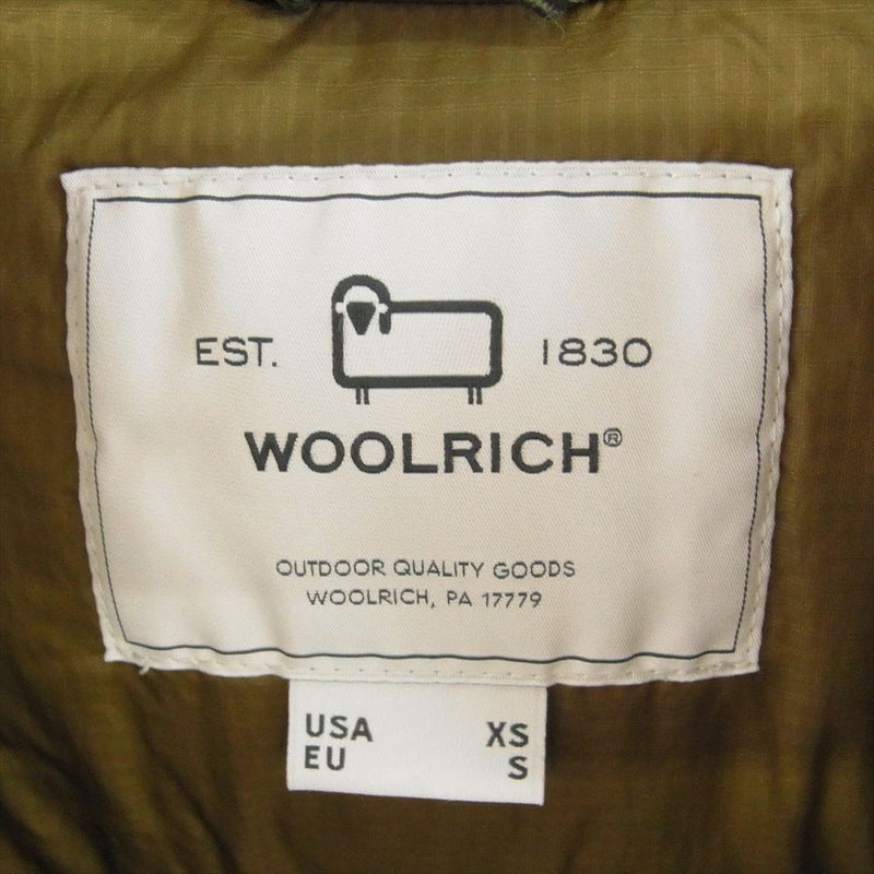 WOOLRICH ウールリッチ WJOU0069 WP LIGHT DOWN MIDDLE PARKA ウォーター プルー フライト ダウン ミドル パーカ ジャケット カーキ系 XS【美品】【中古】