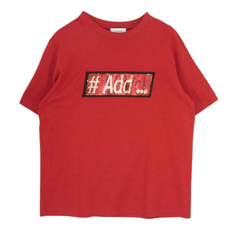 ターク 19AW TA19AW-JR031 スパンコール クルーネック Ｔシャツ レッド系 2【中古】