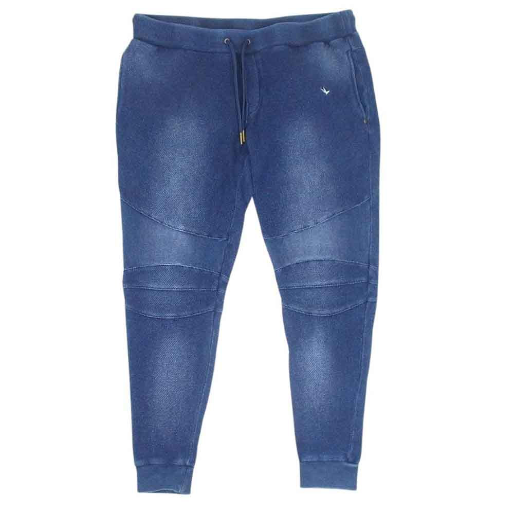 1piu1uguale3 ウノピュウノウグァーレトレ RELAX リラックス イージー ジョガー パンツ インディゴ インディゴブルー系 XL【中古】