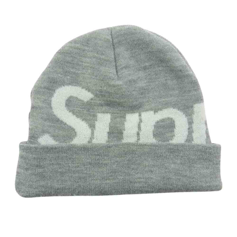 Supreme シュプリーム 13AW Big Logo Beanie ビッグ ロゴ ビーニー ニット帽 グレー系【中古】