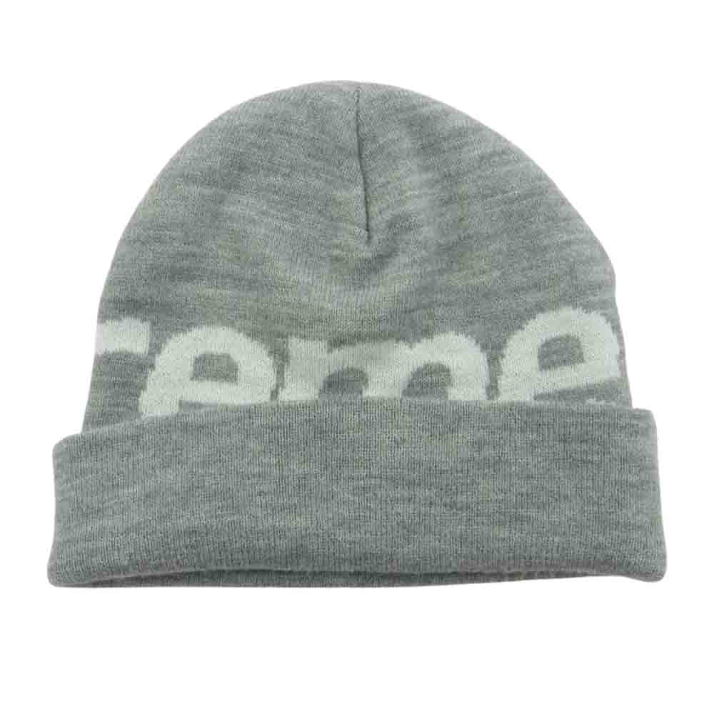 Supreme シュプリーム 13AW Big Logo Beanie ビッグ ロゴ ビーニー ニット帽 グレー系【中古】