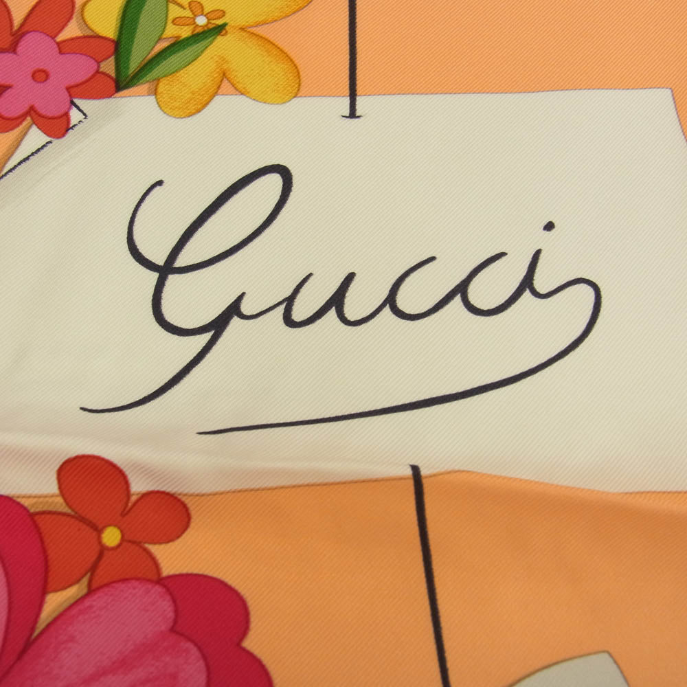 GUCCI グッチ シルク100% 花 花柄 フラワー バッグ 手袋 スカーフ マルチカラー系【中古】