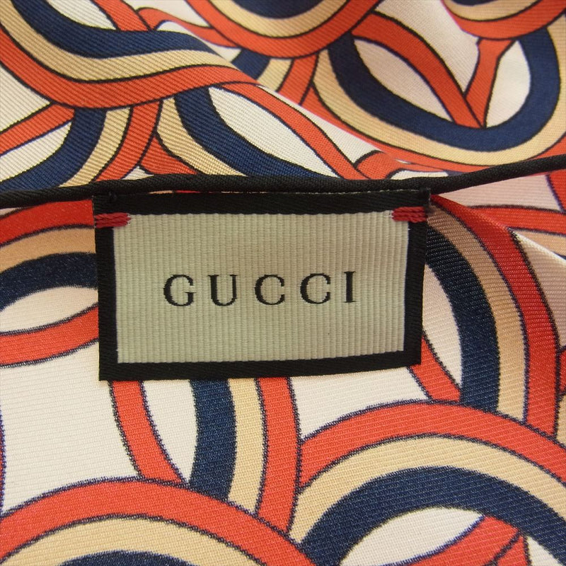 GUCCI グッチ シルク100% 花 花柄 フラワー 総柄 スカーフ マルチカラー系【中古】