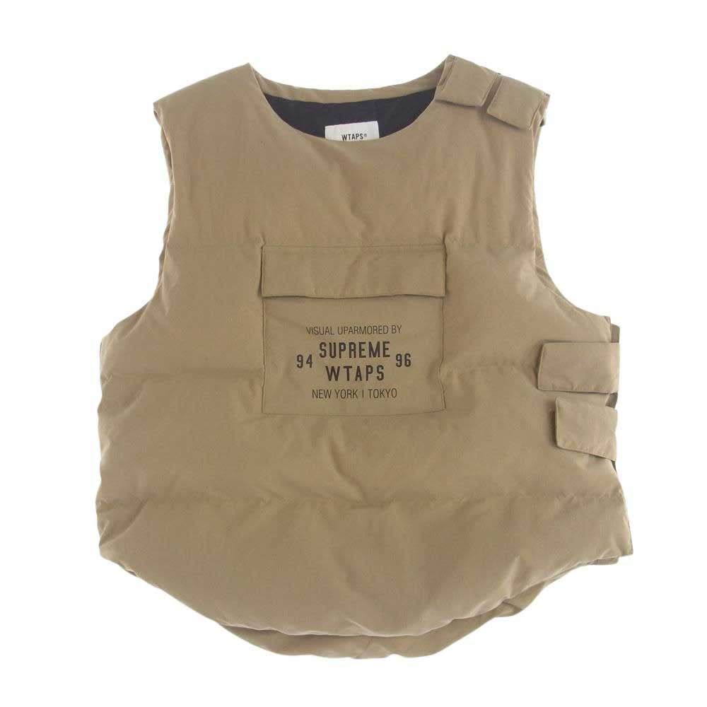 Supreme シュプリーム 21AW × WTAPS Tactical Down Vest  ダウン ベスト ベージュ系 M【中古】