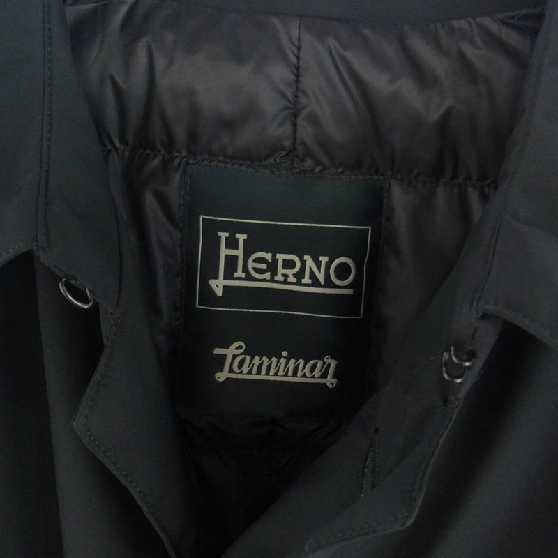 Herno ヘルノ PI002UL-11121-9300 Laminar Stand Fall Collar Coat with Down GORE-TEX ステンカラー コート ダウン フェザー ブラック系 50【中古】