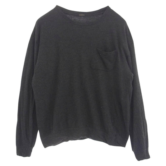 COMOLI コモリ 21AW U03-05006 ウール天竺 長袖 ロングスリーブ ポケット クルー カットソー ブラック系 2【中古】