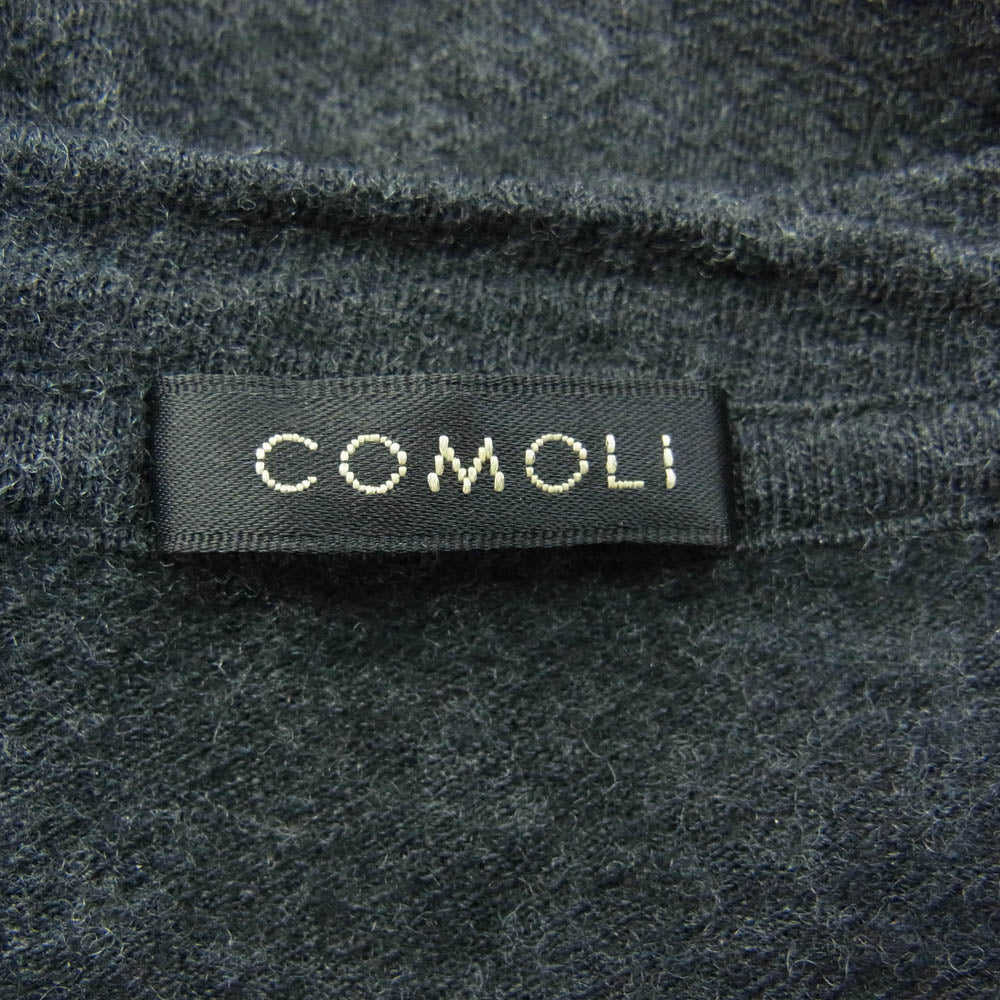 COMOLI コモリ 21AW U03-05006 ウール天竺 長袖 ロングスリーブ ポケット クルー カットソー ブラック系 2【中古】