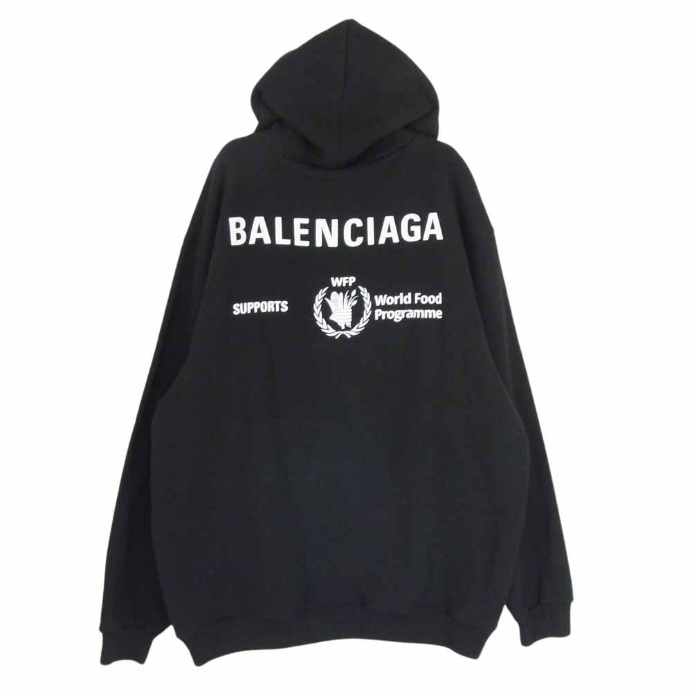 BALENCIAGA バレンシアガ 20AW 600583 THV83 WFP プリント プルオーバー パーカー フーディー ブラック系 XS【美品】【中古】