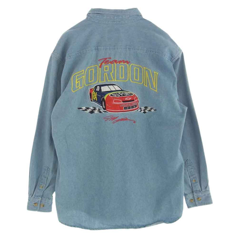 ヴィンテージ Jeff Gordon 24 Creative デニム ワーク シャツ インディゴブルー系 M【中古】