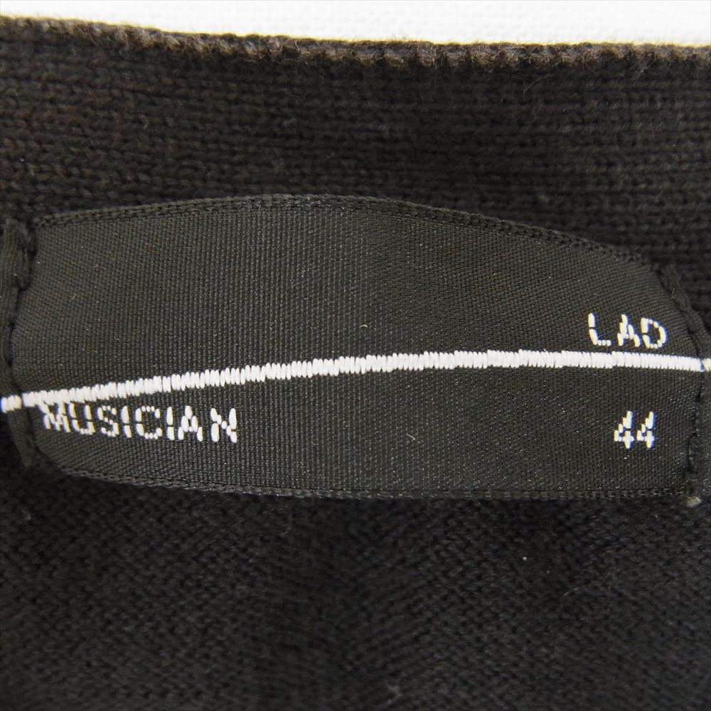 LAD MUSICIAN ラッドミュージシャン 2214-001 コットン カーディガン ブラック ブラック系 44【中古】