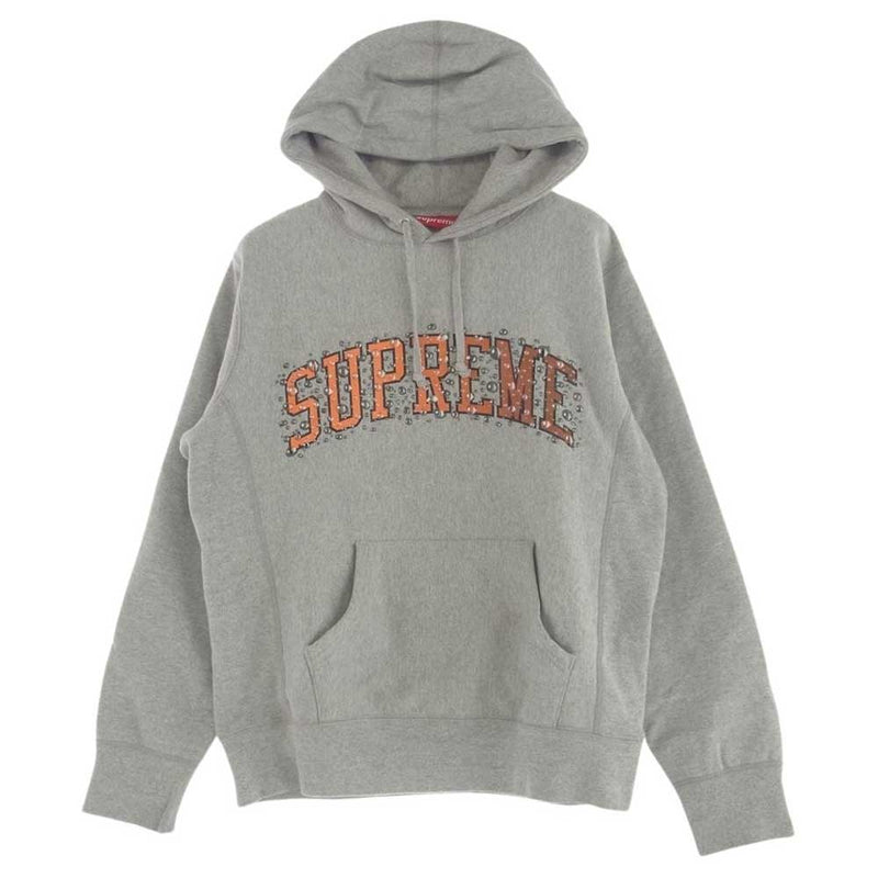 Supreme シュプリーム 18AW Water Arc Hooded Sweatshirt  ウォーター アーチロゴ スウェット パーカー ヘザーグレー グレー系 S【中古】