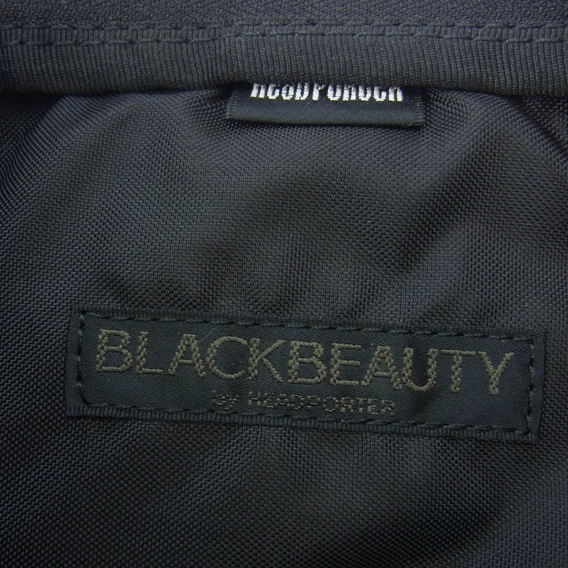 HEAD PORTER ヘッドポーター BLACKBEAUTY ブラックビューティー ジップ クラッチ バッグ ブラック系【中古】