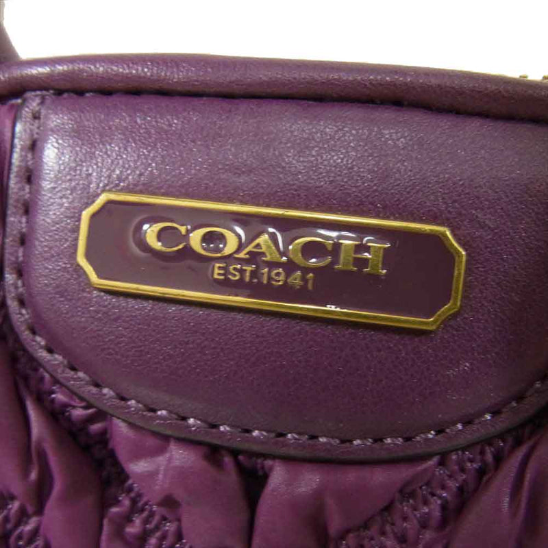 COACH コーチ F18634 マディソン キルテッド キルティング 2WAY ハンド ショルダー バッグ パープル系【中古】