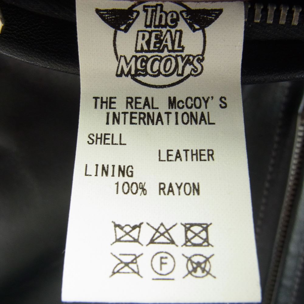 The REAL McCOY'S ザリアルマッコイズ J-100 BUCO ブコ J-100 SINGLE RIDERS JACKET ホースハイド シングル ライダース ジャケット ブラック系 38【中古】