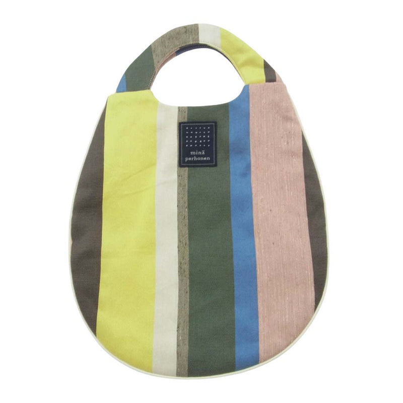 mina perhonen ミナペルホネン EGG BAG multi stripe マルチストライプ エッグバッグ マルチカラー系【中古】