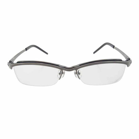 フォーナインズ S-380T TITANIUM メタルブロウ メガネ 度入り フレーム：ブラック 55□17 141【美品】【中古】