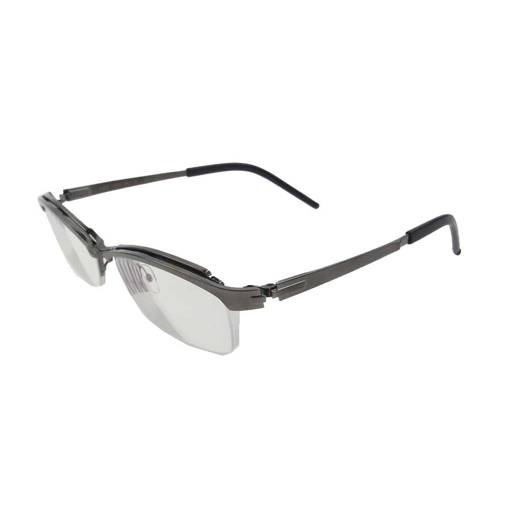 フォーナインズ S-380T TITANIUM メタルブロウ メガネ 度入り フレーム：ブラック 55□17 141【美品】【中古】