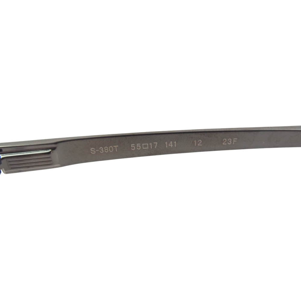 フォーナインズ S-380T TITANIUM メタルブロウ メガネ 度入り フレーム：ブラック 55□17 141【美品】【中古】