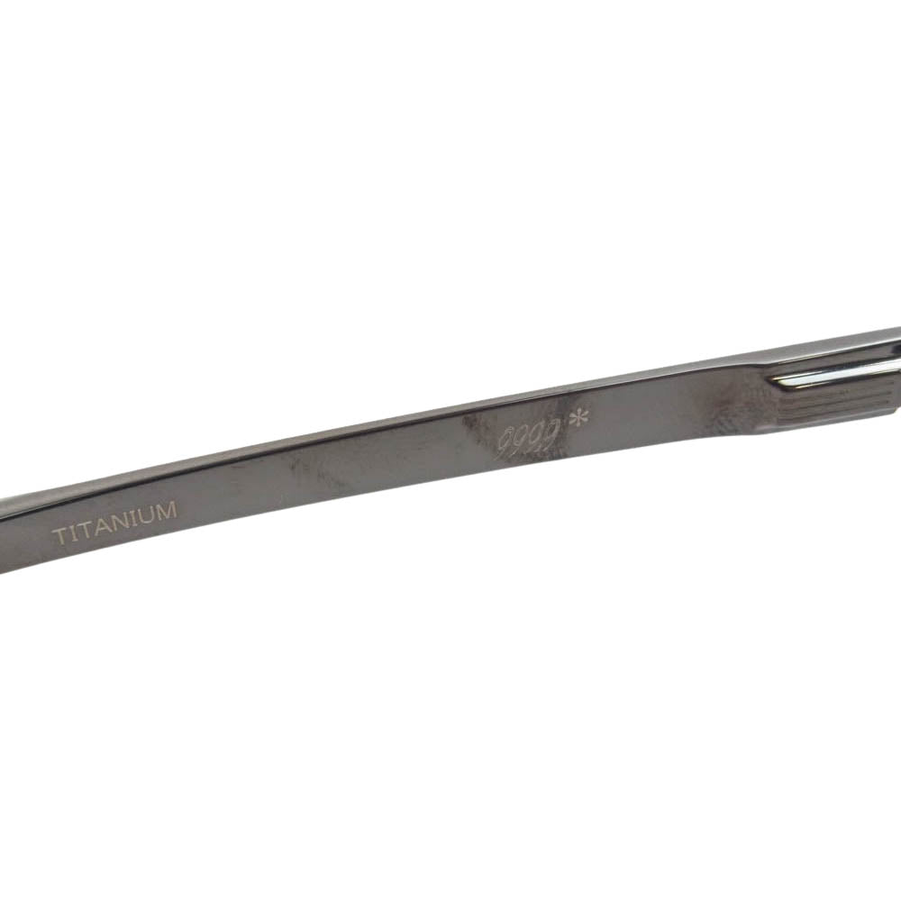 フォーナインズ S-380T TITANIUM メタルブロウ メガネ 度入り フレーム：ブラック 55□17 141【美品】【中古】