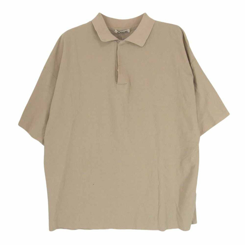 AURALEE オーラリー 20SS A20SP02KN HARD TWIST AMUNZEN DOUBLE CLOTH POLO ハードツイスト ダブルクロス 半袖 ポロシャツ ベージュ系 3【中古】