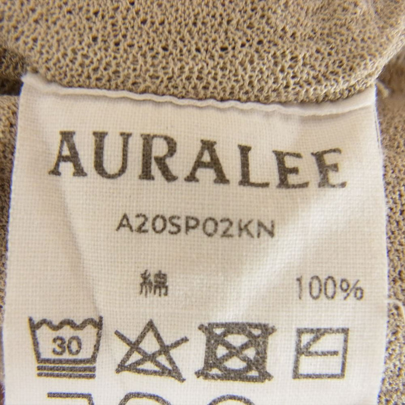 AURALEE オーラリー 20SS A20SP02KN HARD TWIST AMUNZEN DOUBLE CLOTH POLO ハードツイスト ダブルクロス 半袖 ポロシャツ ベージュ系 3【中古】