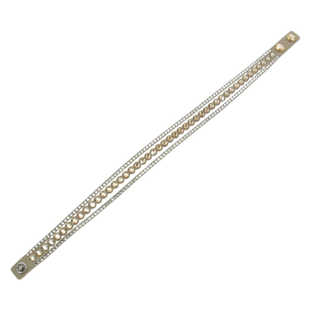 スワロブスキー スレーク ブレスレット スエード ラインストーン ブレスレット ベージュ系【中古】