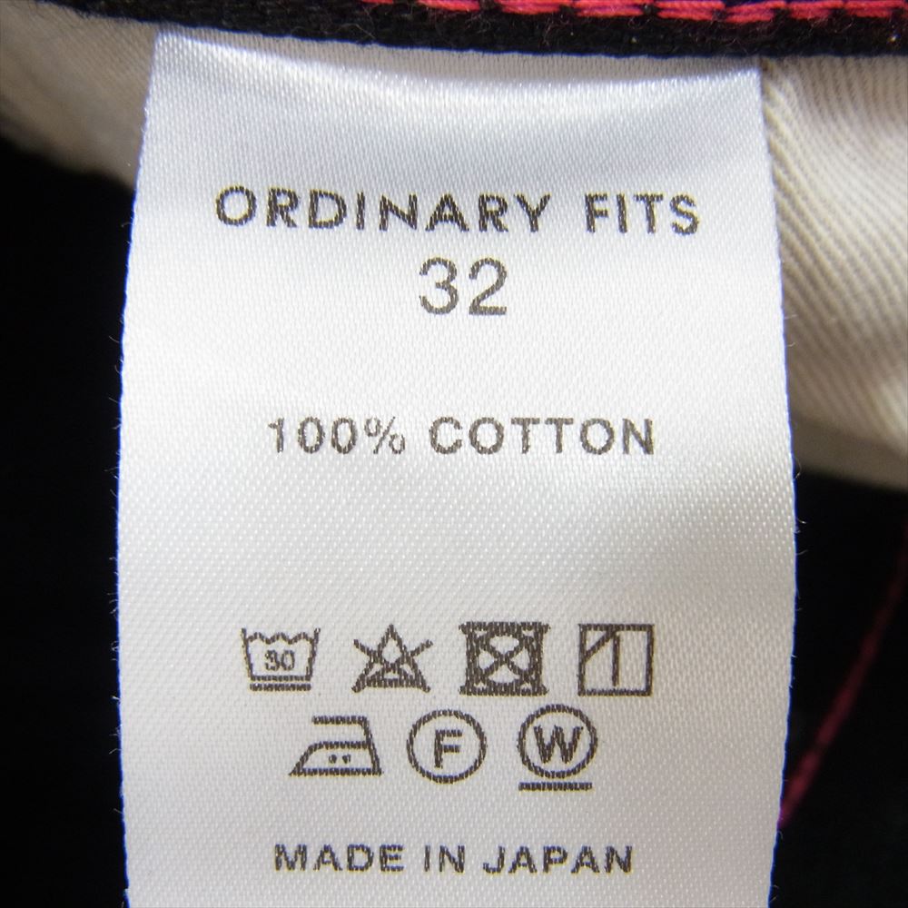 オーディナリーフィッツ セルビッチ ブラック デニム パンツ ストレート ブラック系 32【中古】