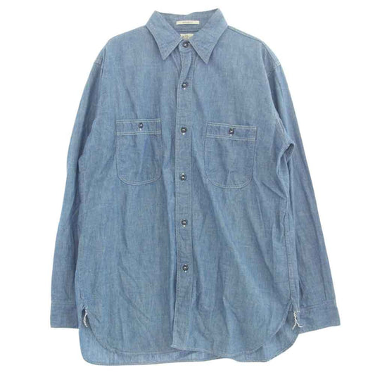 orSlow オアスロウ シャンブレー ライト デニム ワーク シャツ 長袖 シャツ インディゴブルー系 2【中古】