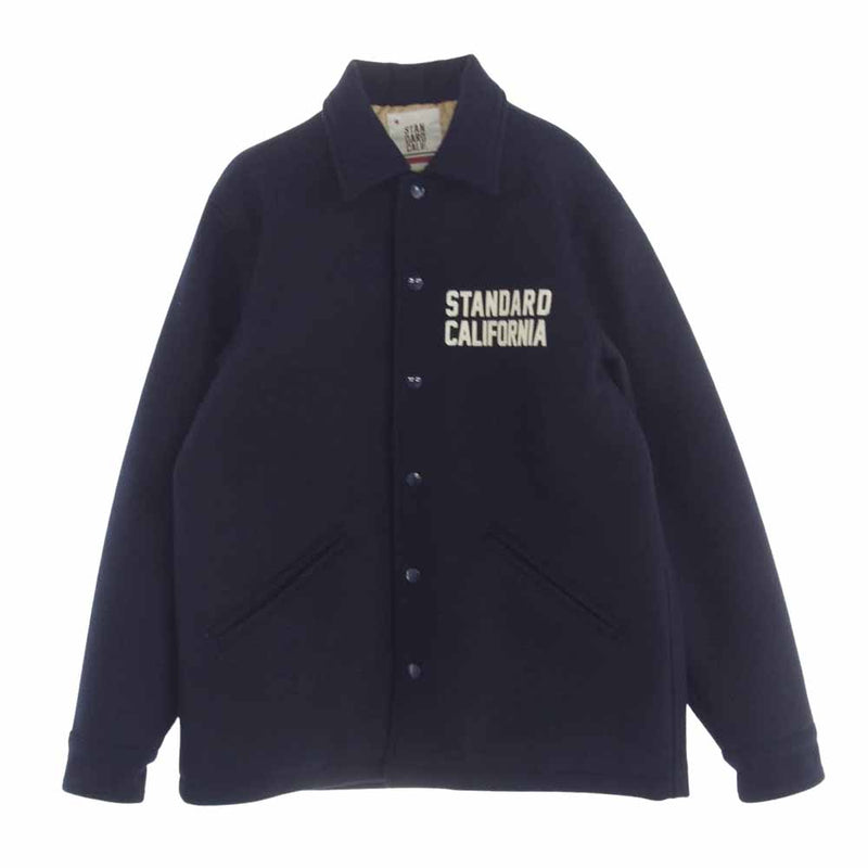 STANDARD CALIFORNIA スタンダードカリフォルニア Varsity Jacket コットン ウール バックワッペン バーシティジャケット スタジャン ネイビー系 M【中古】