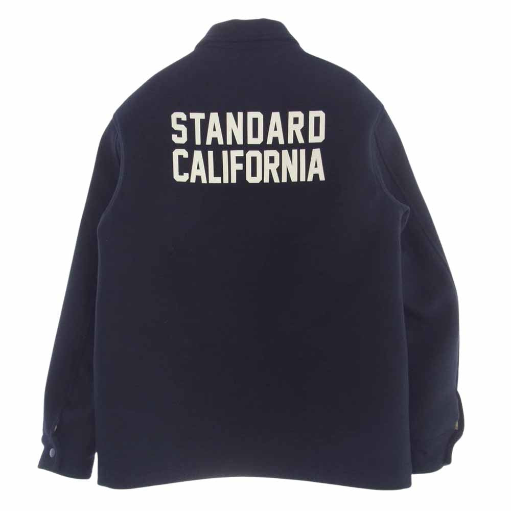 STANDARD CALIFORNIA スタンダードカリフォルニア Varsity Jacket コットン ウール バックワッペン バーシティジャケット スタジャン ネイビー系 M【中古】