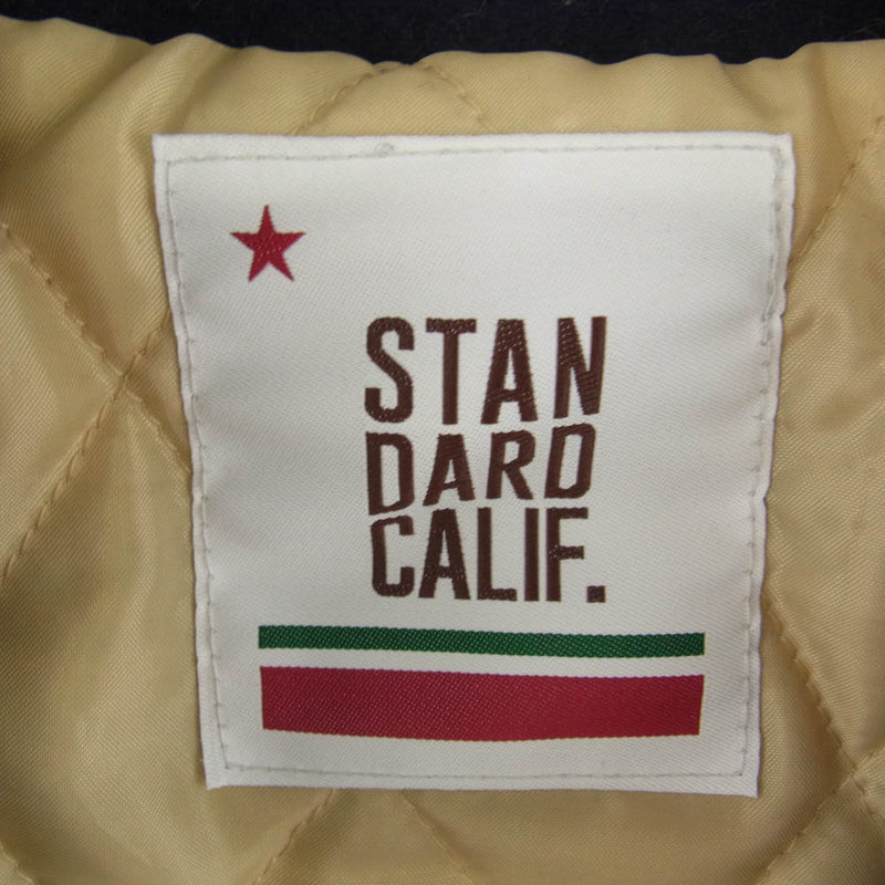 STANDARD CALIFORNIA スタンダードカリフォルニア Varsity Jacket コットン ウール バックワッペン バーシティジャケット スタジャン ネイビー系 M【中古】