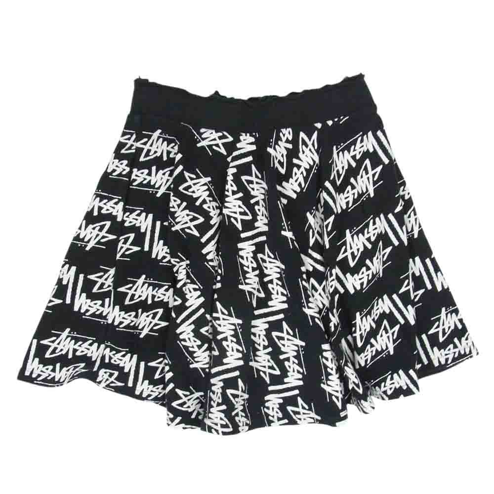 STUSSY ステューシー WOMEN ウーマン ロゴ スウェット スカート ブラック系 S【中古】