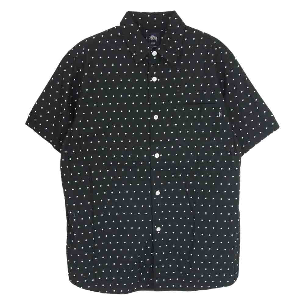 STUSSY ステューシー DOT ドット 水玉 半袖 シャツ ブラック系 M【中古】