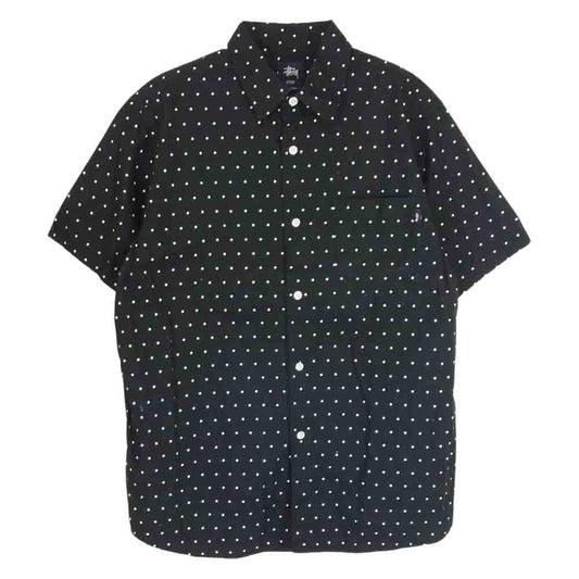 STUSSY ステューシー DOT ドット 水玉 半袖 シャツ ブラック系 M【中古】