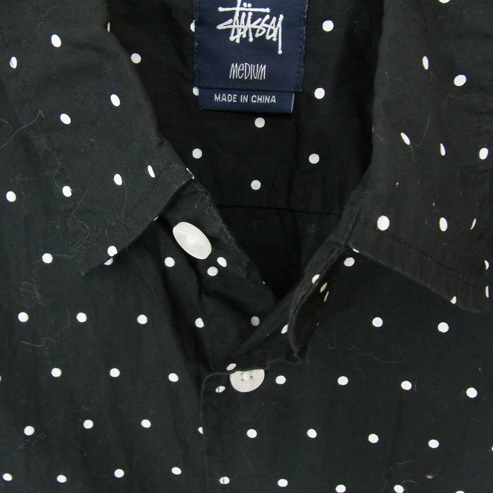 STUSSY ステューシー DOT ドット 水玉 半袖 シャツ ブラック系 M【中古】