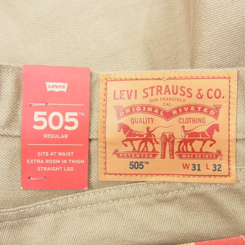 Levi's リーバイス 505 WARM JEANS レギュラ ーフィット ストレート ジーンズ 裏地 フリース ブラウン系 31【極上美品】【中古】